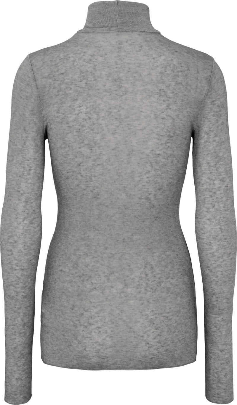 Anna Wool Turtleneck langærmet t-shirt - Light Grey Melange